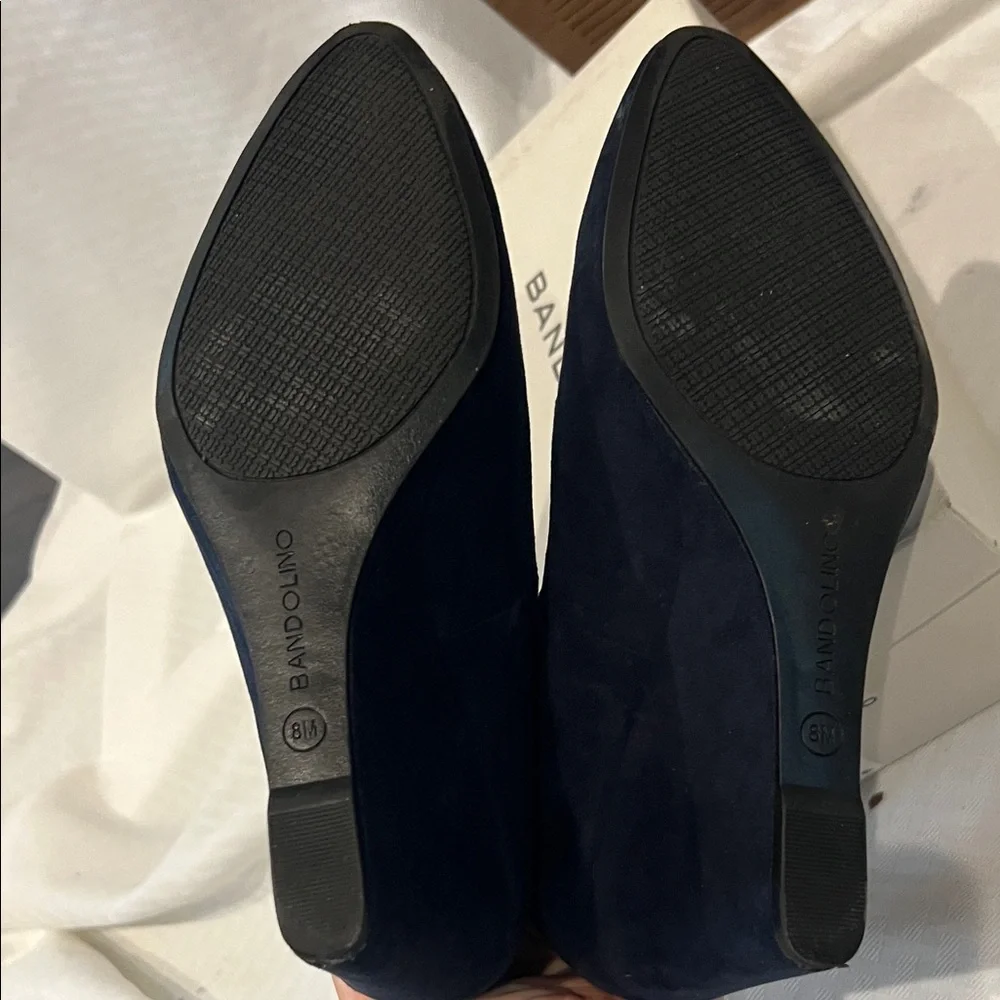 Bandolino Dark Blue Suede Wedge Pumps
